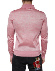 Dolce & Gabbana Pink Polyester Long Sleeve Men Polo T-shirt - IT44 | XS - Polos