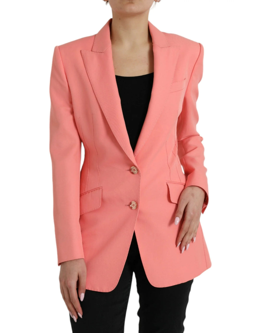 Dolce & Gabbana Pink Polyester Single Breasted Blazer Jacket - Coats & Jackets