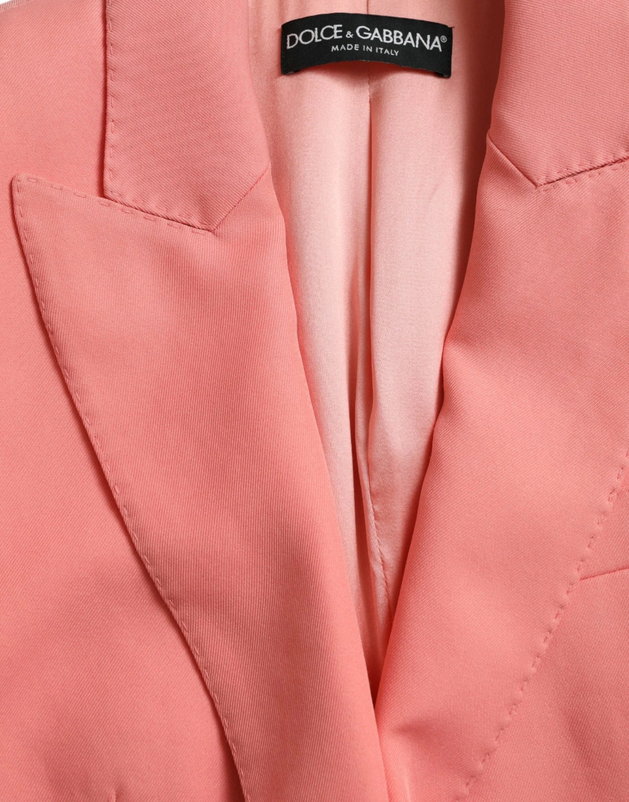 Dolce & Gabbana Pink Polyester Single Breasted Blazer Jacket - Coats & Jackets