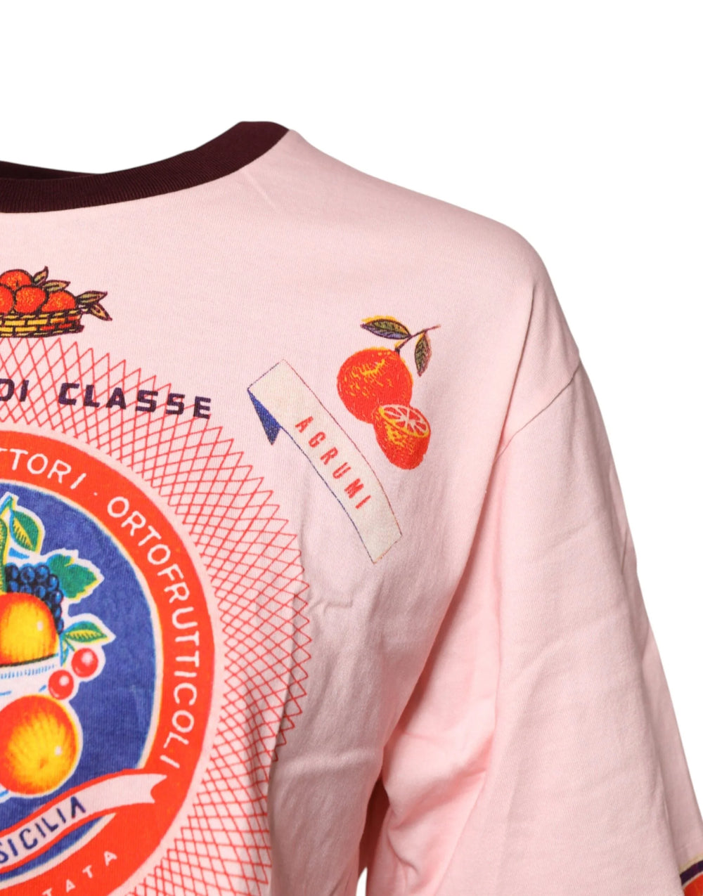 Dolce & Gabbana Pink Print Cotton Short Sleeves Cropped Top - T-Shirts