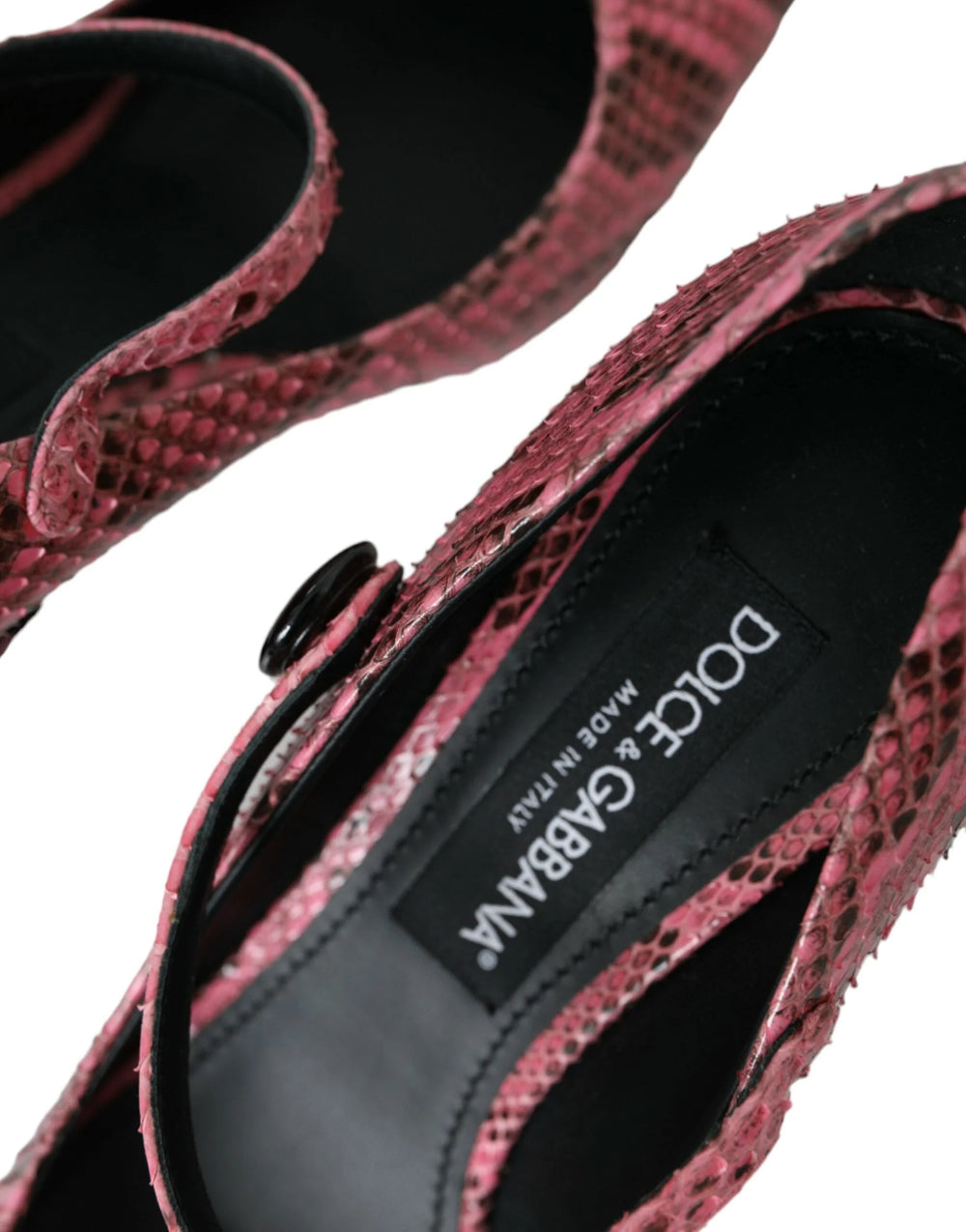 Dolce & Gabbana Pink Python Leather Mary Jane Heels Shoes - EU39/US8.5