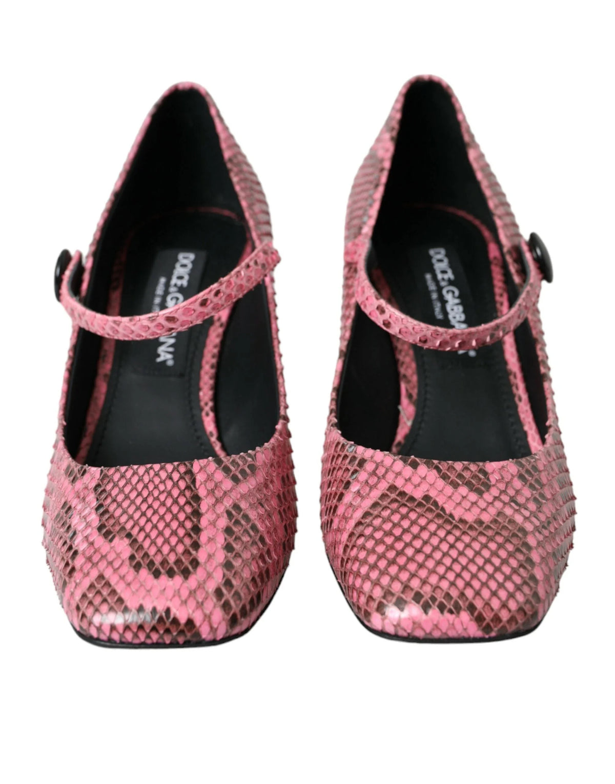 Dolce & Gabbana Pink Python Leather Mary Jane Heels Shoes - EU39/US8.5