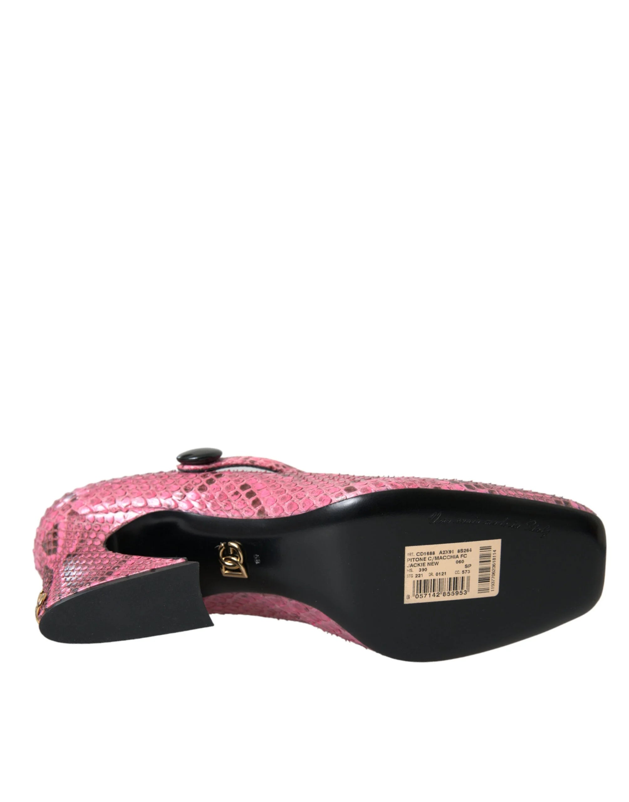 Dolce & Gabbana Pink Python Leather Mary Jane Heels Shoes - EU39/US8.5