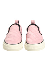 Dolce & Gabbana Pink Quilted Nylon Slip-On Sneaker Shoes - Sneakers