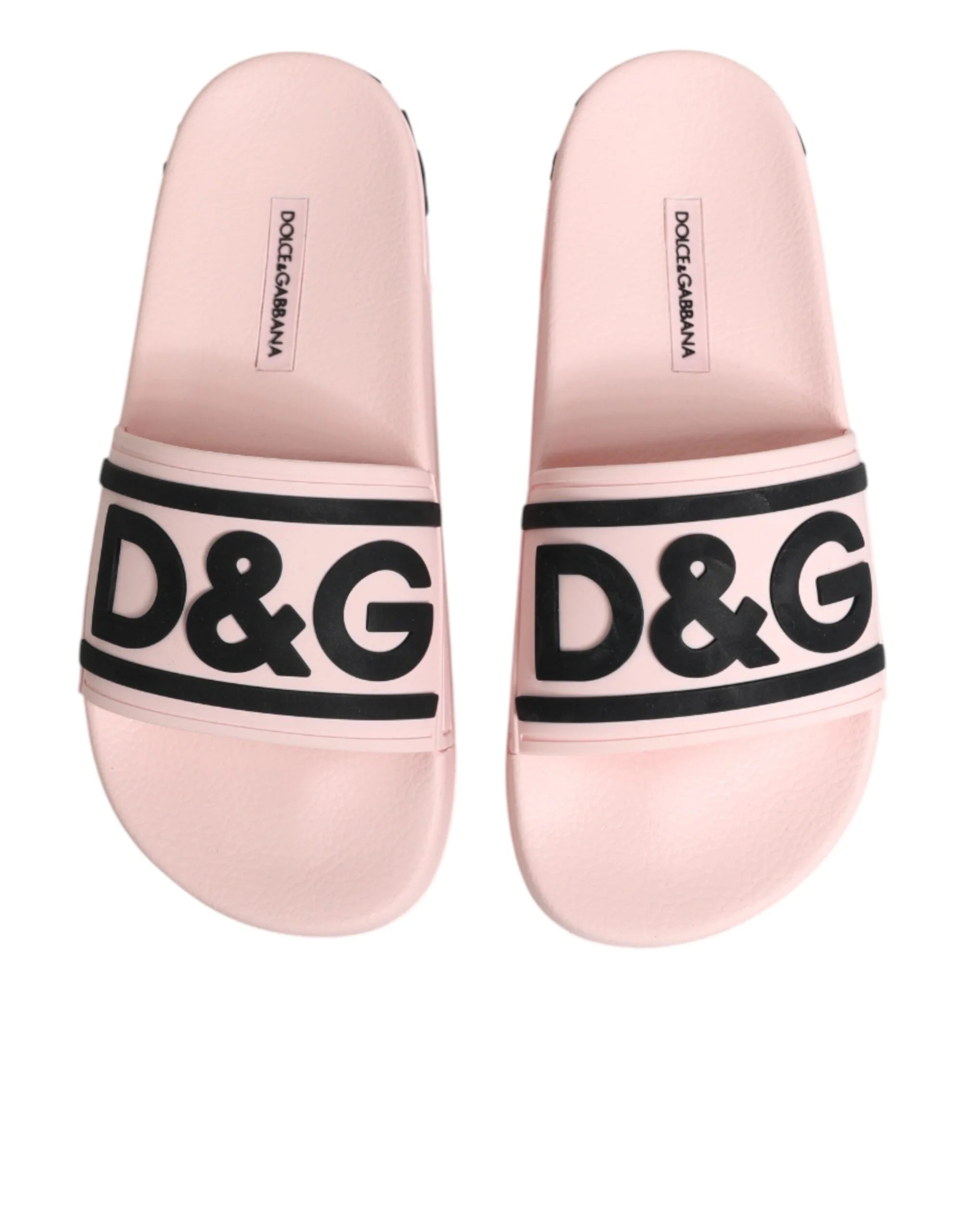 Dolce & Gabbana Pink Rubber Slides Sandals Beachwear Shoes - EU35/US4.5