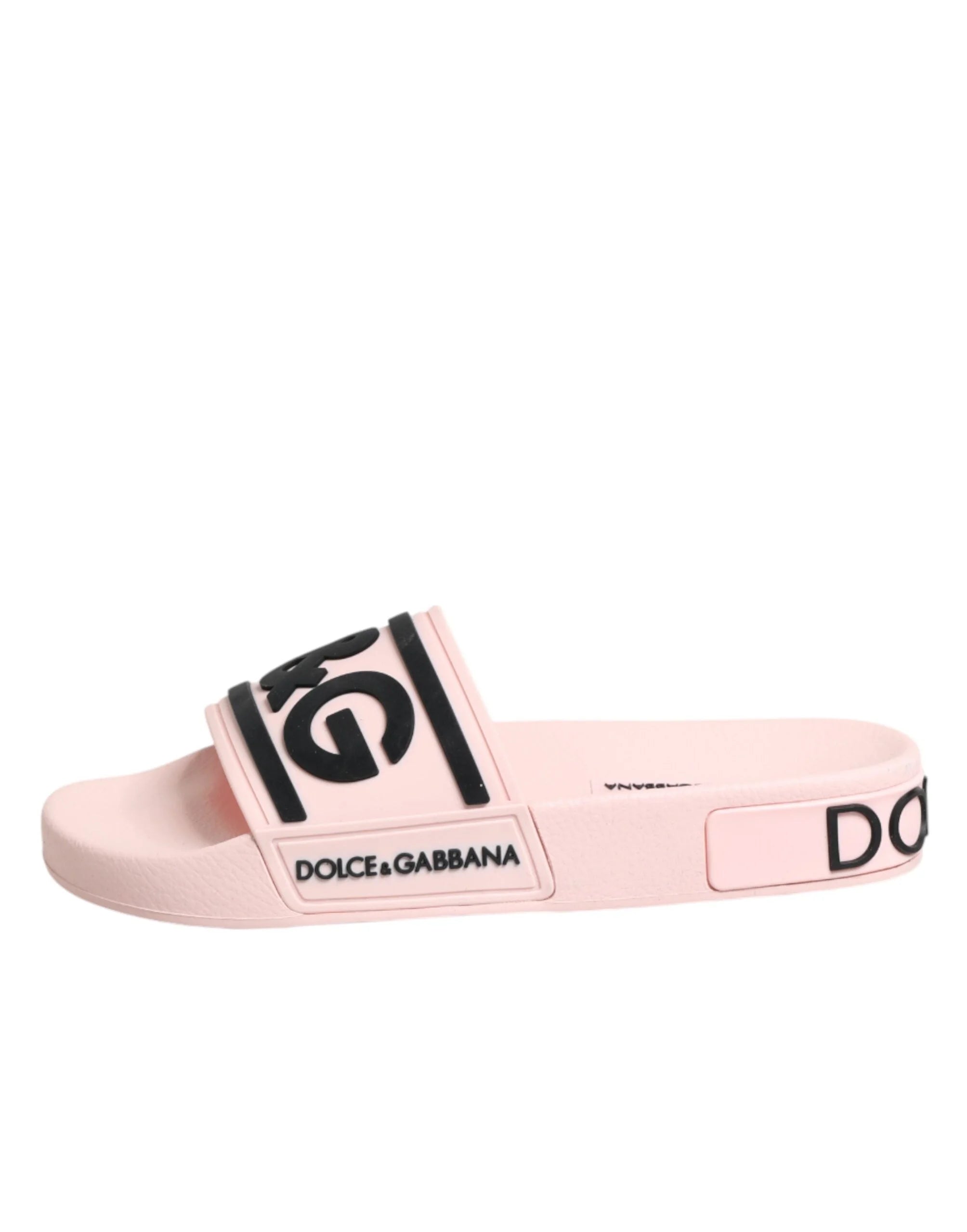 Dolce & Gabbana Pink Rubber Slides Sandals Beachwear Shoes - EU35/US4.5