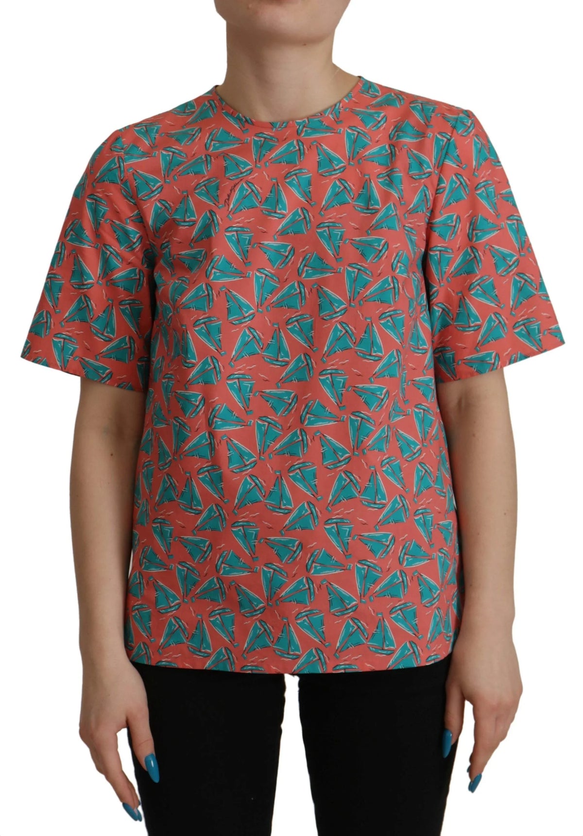 Dolce & Gabbana Pink Sail Boat Print Cotton T-shirt - T-Shirts