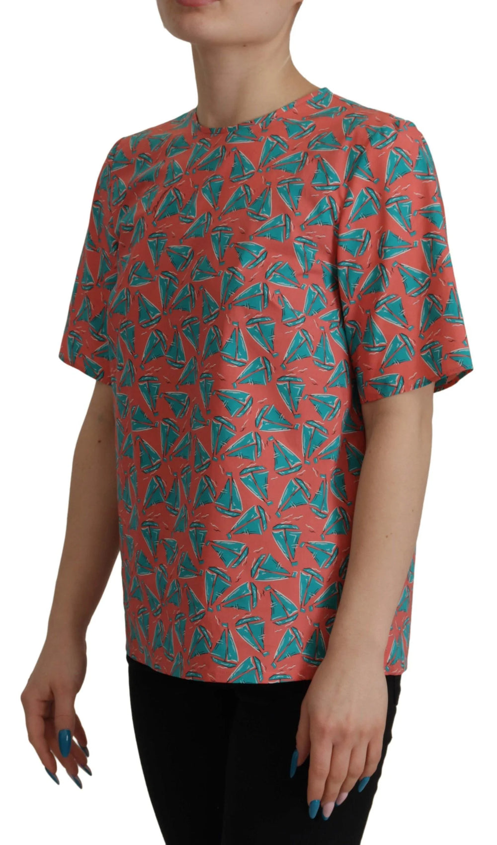 Dolce & Gabbana Pink Sail Boat Print Cotton T-shirt - T-Shirts