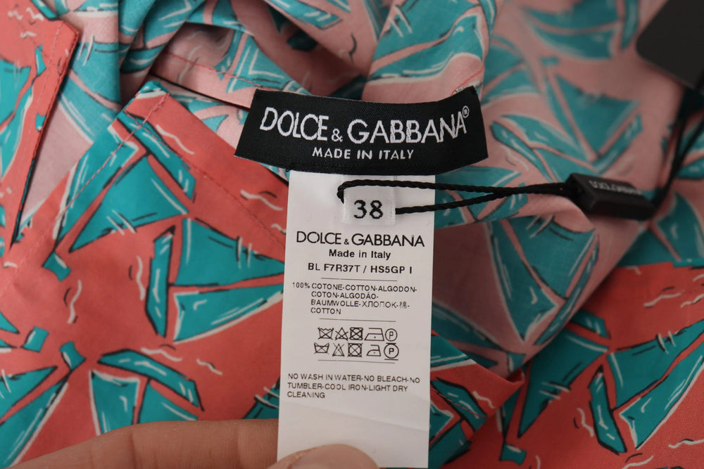 Dolce & Gabbana Pink Sail Boat Print Cotton T-shirt - T-Shirts