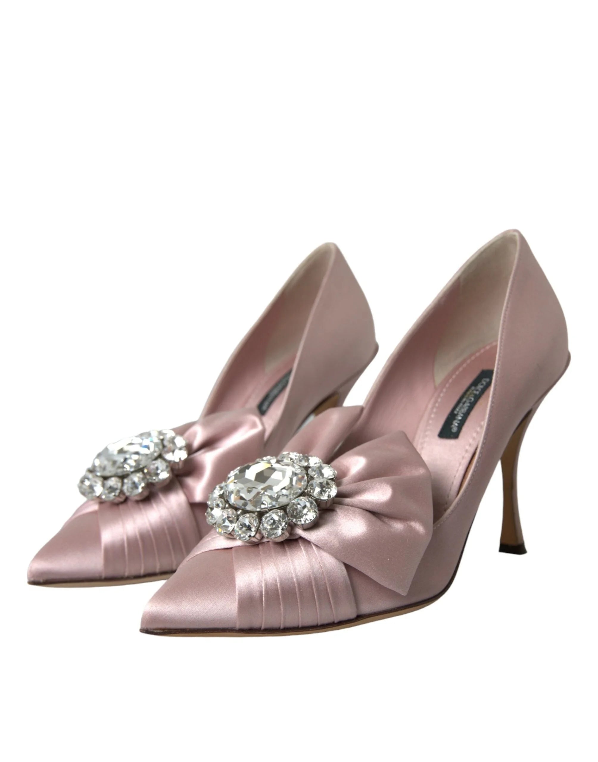 Dolce & Gabbana Pink Satin Crystal High Heels Pumps Shoes - EU36/US5.5
