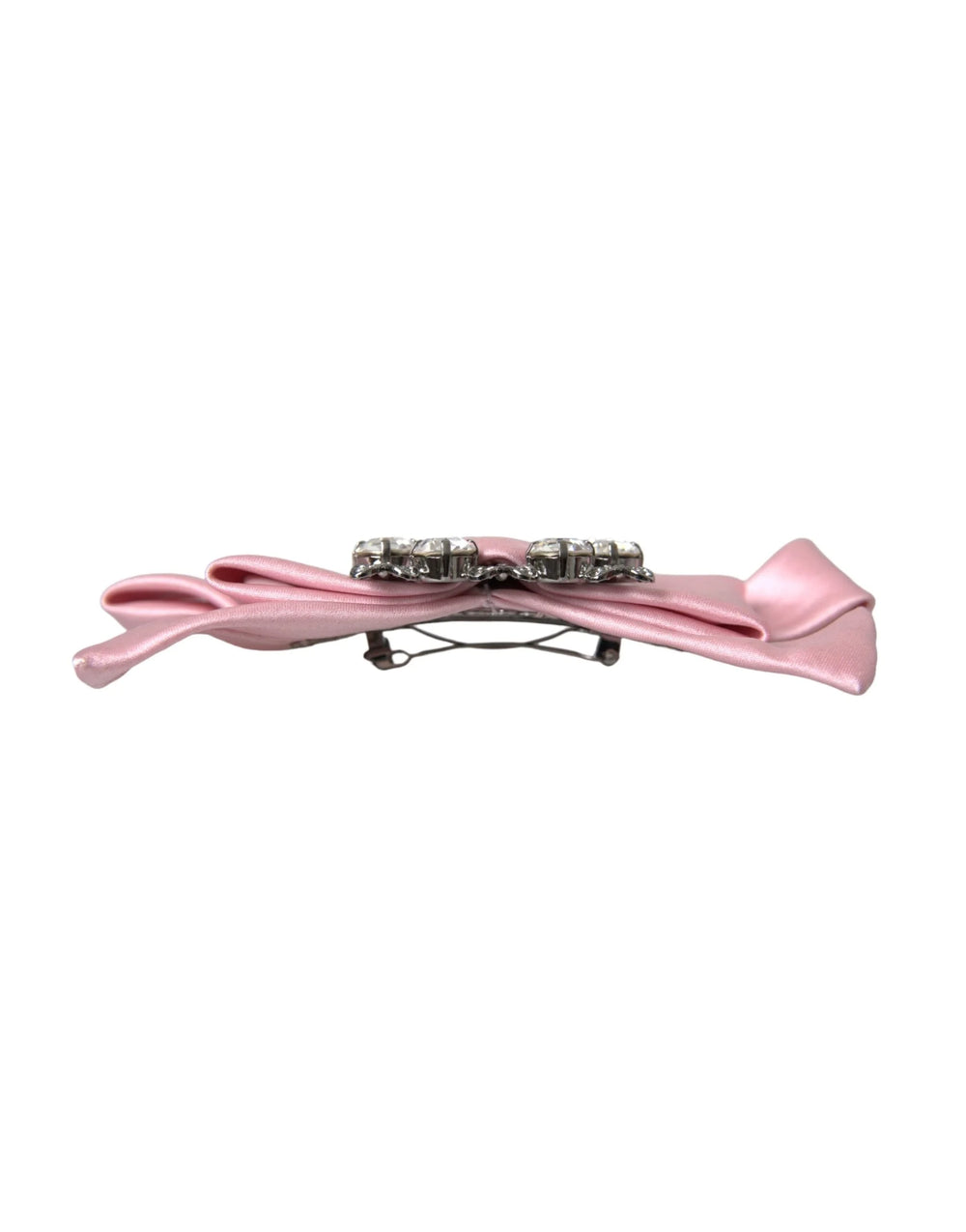 Dolce & Gabbana Pink Satin Crystal Jewelry Brooch Hair Pin - Brooches & Lapel Pins