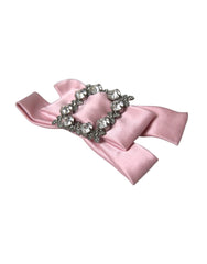 Dolce & Gabbana Pink Satin Crystal Jewelry Brooch Hair Pin - Brooches & Lapel Pins