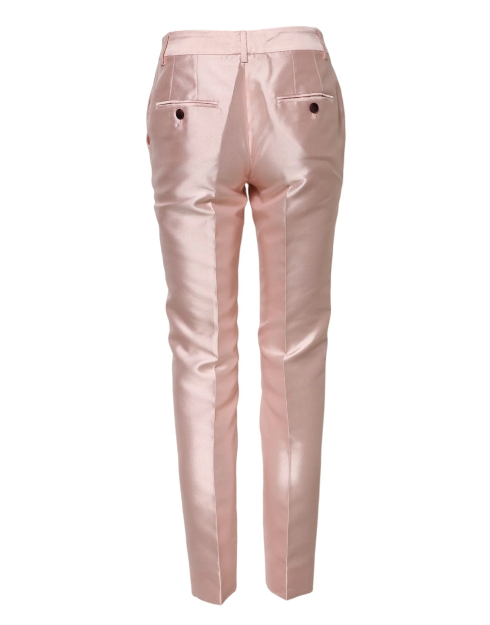 Dolce & Gabbana Pink Satin High Waist Tapered Pants - IT36|XXS - Trousers