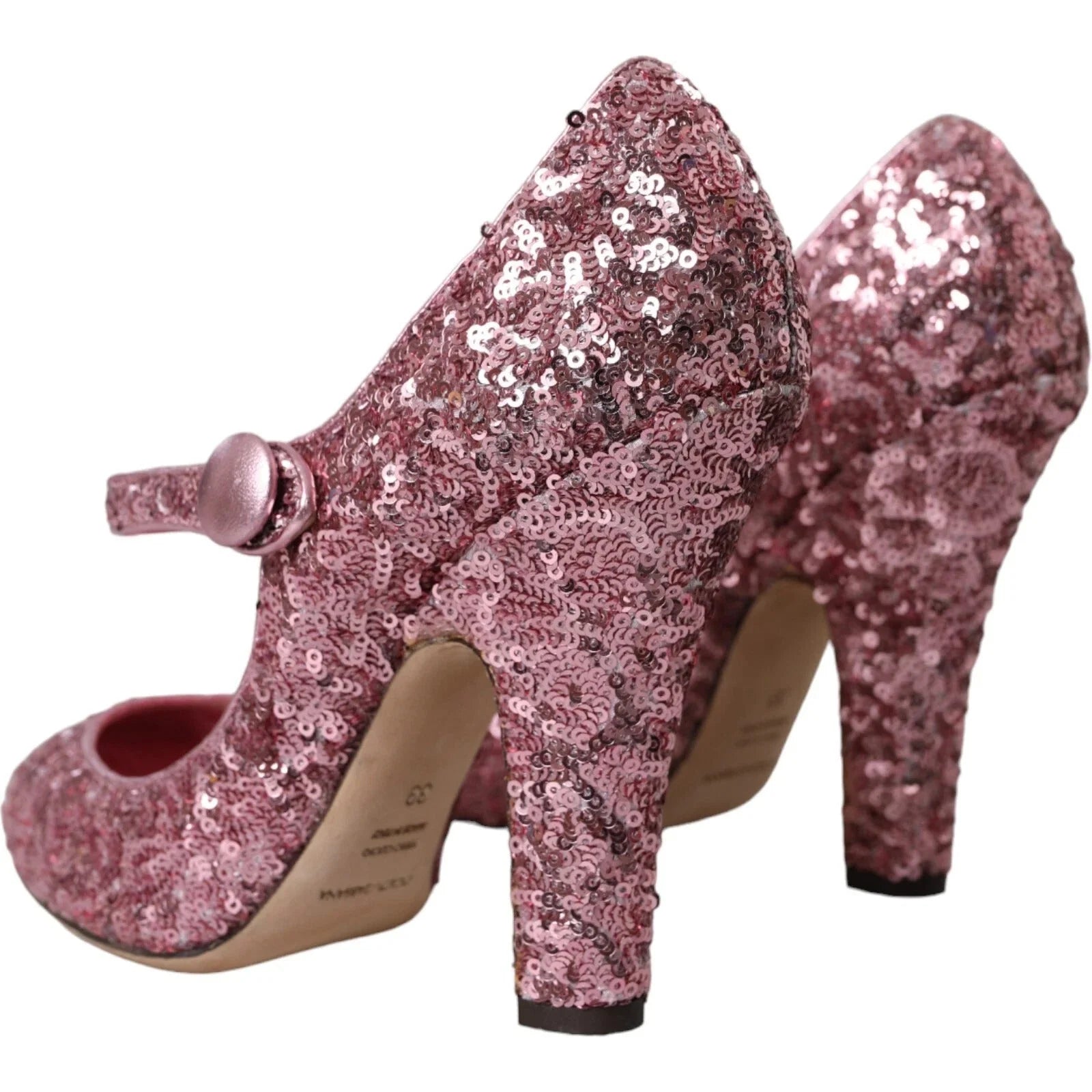 Dolce & Gabbana Pink Sequin Mary Jane Pumps High Heels Shoes - EU39/US8.5 - Heels