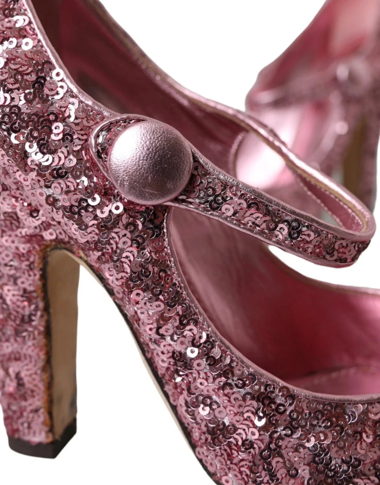 Dolce & Gabbana Pink Sequin Mary Jane Pumps High Heels Shoes - EU39/US8.5 - Heels