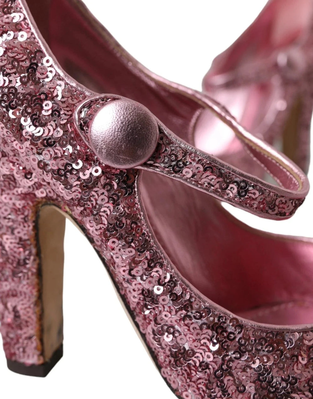 Dolce & Gabbana Pink Sequin Mary Jane Pumps High Heels Shoes - EU39/US8.5 - Heels