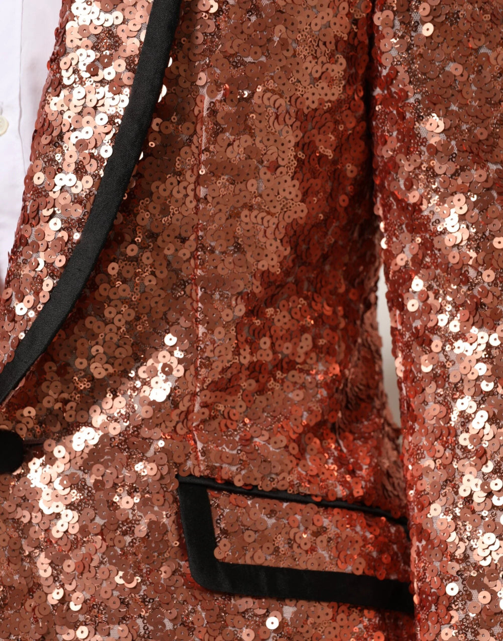 Dolce & Gabbana Pink Sequin SICILIA 1 Button Men Suit Blazer - Sport Jackets