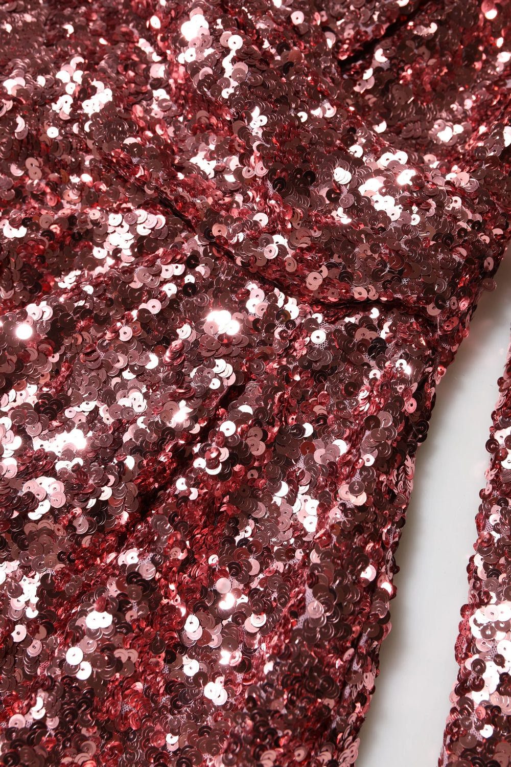 Dolce & Gabbana Pink Sequin Statement Nylon Midi V-Neck Dress - IT40|S - Dresses