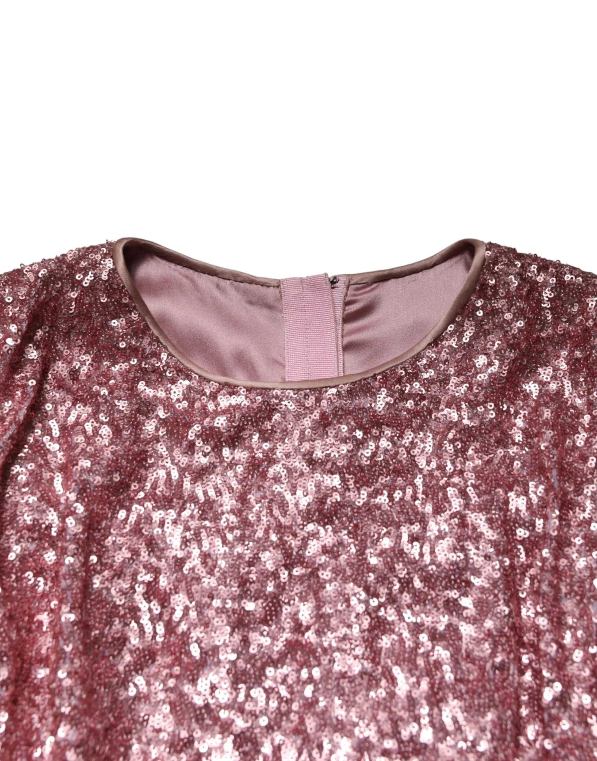 Dolce & Gabbana Pink Sequinned Mermaid Long Gown Dress - IT38 | XS