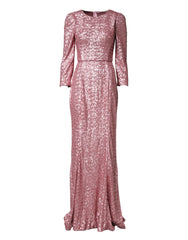 Dolce & Gabbana Pink Sequinned Mermaid Long Gown Dress - IT38 | XS