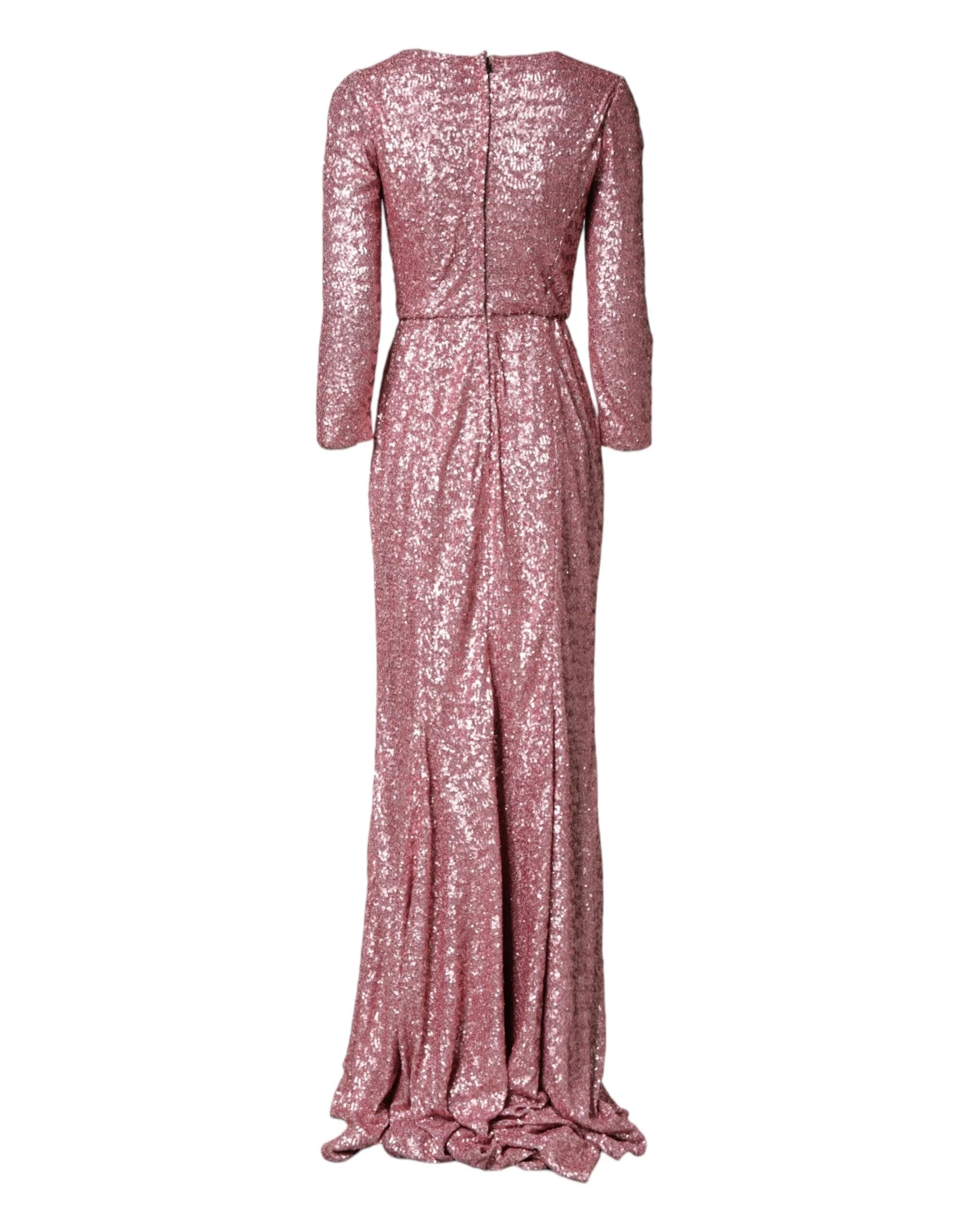 Dolce & Gabbana Pink Sequinned Mermaid Long Gown Dress - IT38 | XS