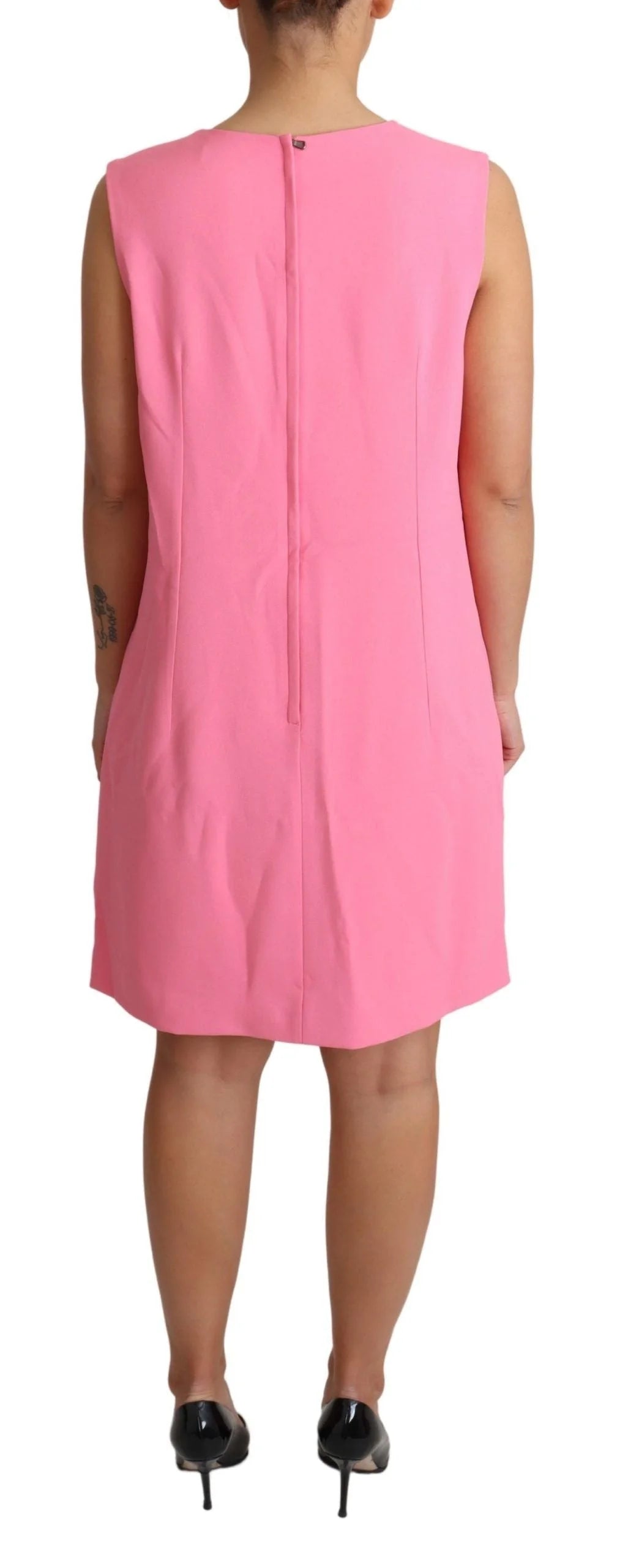 Dolce & Gabbana Pink Shift Sleeveless Knee Length Dress - IT44|L - Dresses