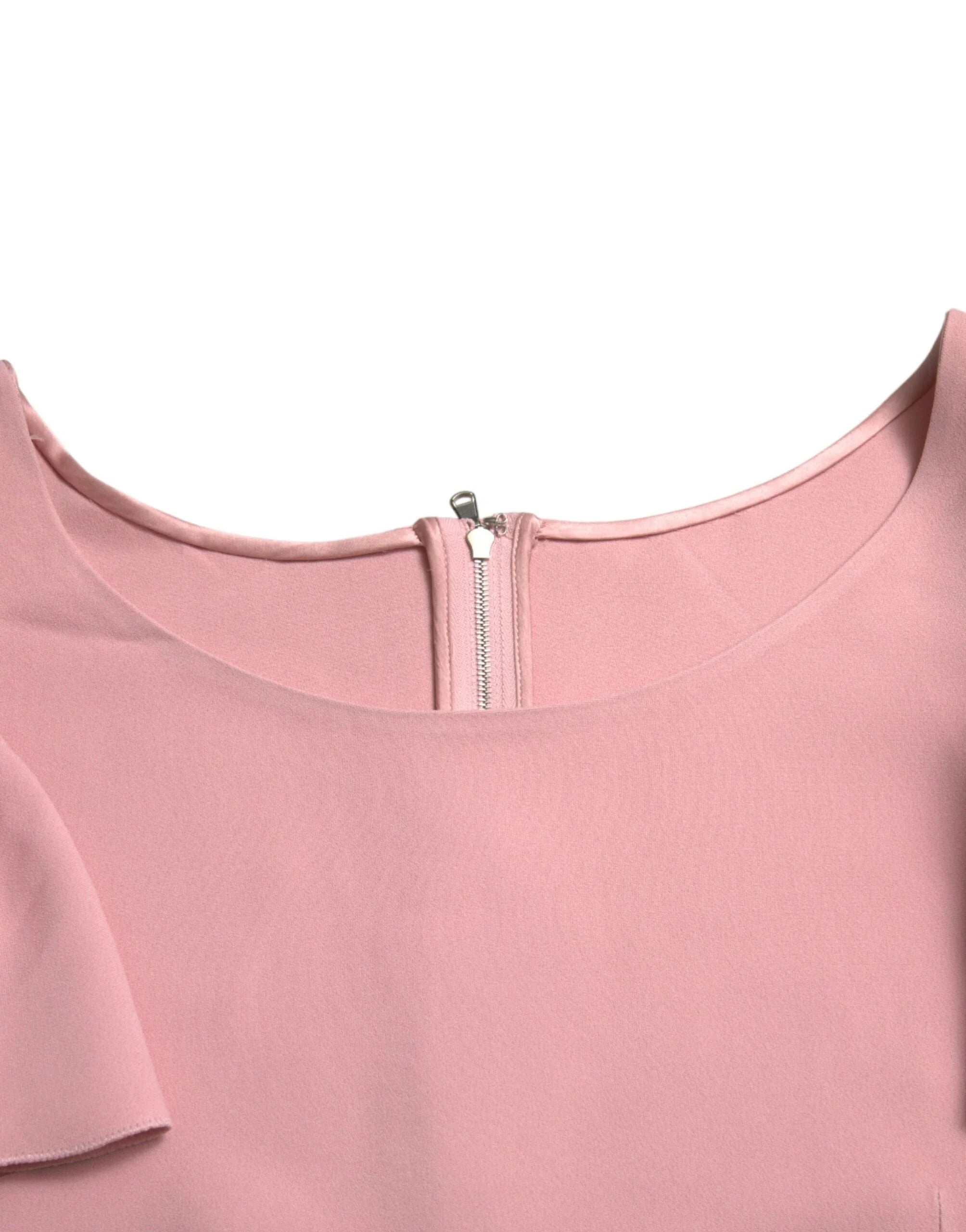 Dolce & Gabbana Pink Short Sleeves Round Neck Blouse Top - IT44 | L - Blouses