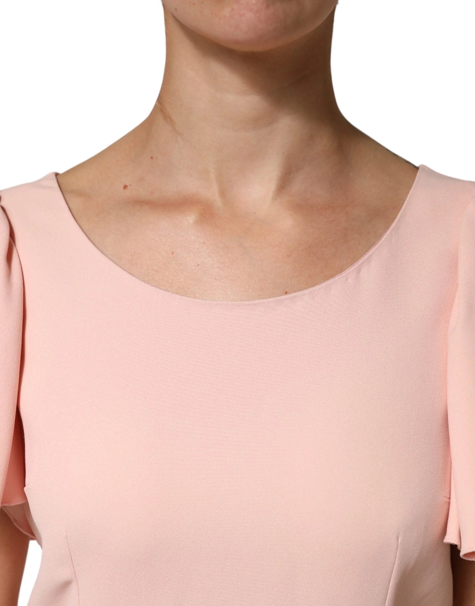 Dolce & Gabbana Pink Short Sleeves Round Neck Blouse Top - IT44 | L