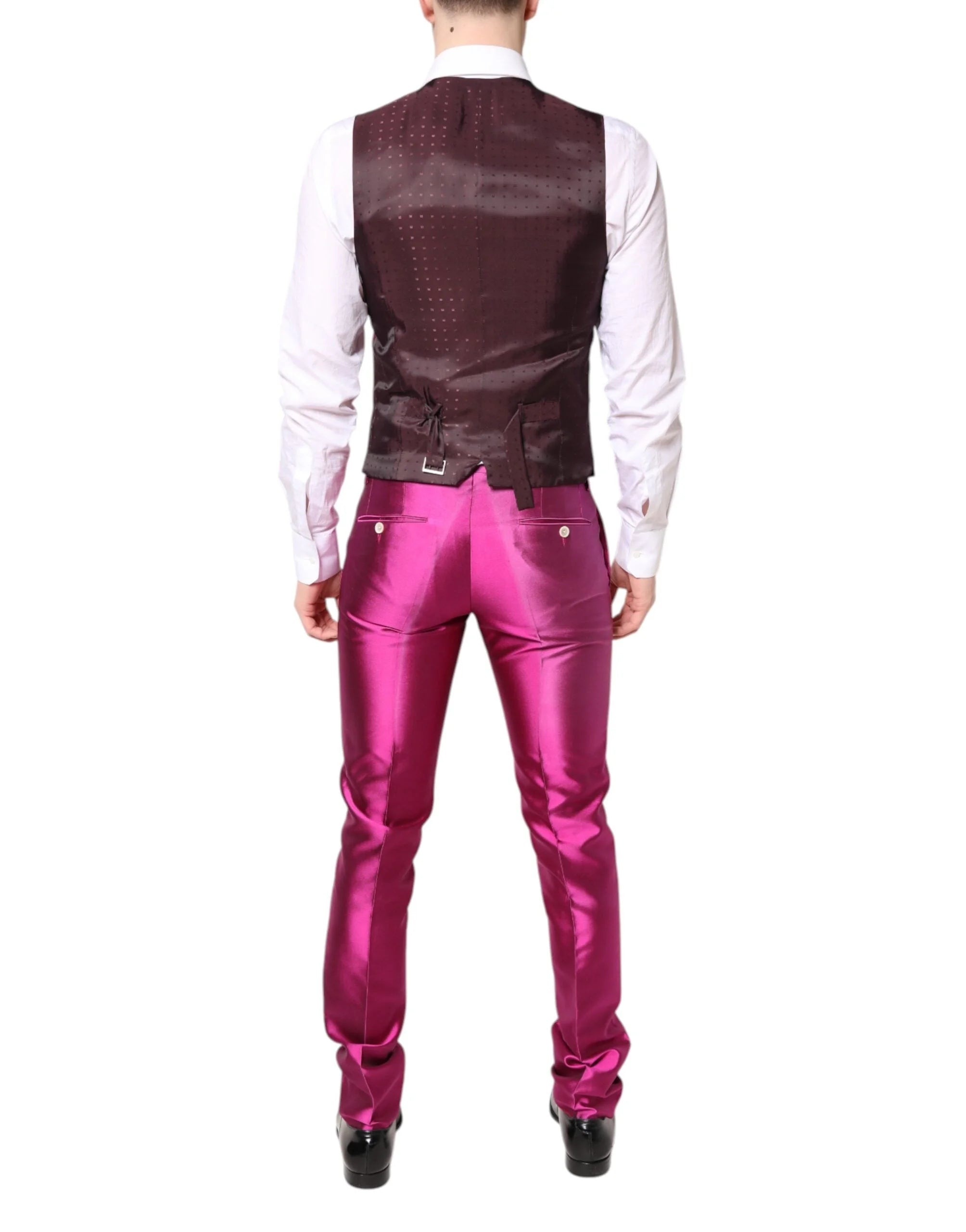 Dolce & Gabbana Pink SICILIA Double Breasted 3 Piece Suit - IT46 | S