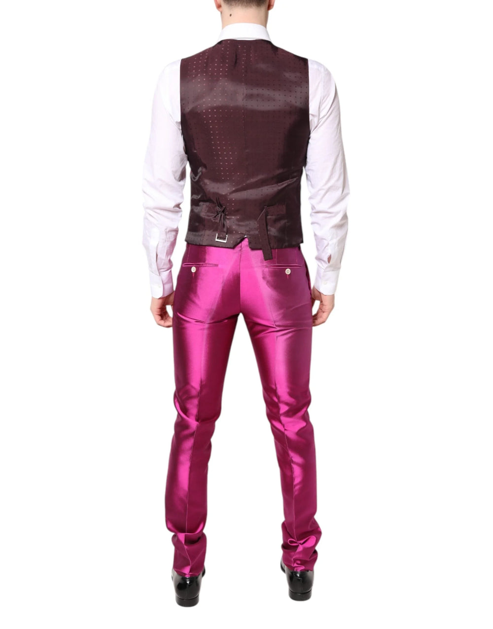 Dolce & Gabbana Pink SICILIA Double Breasted 3 Piece Suit - IT46 | S