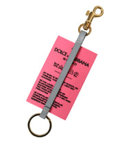 Dolce & Gabbana Pink Silicone DG Logo Gold Brass Keychain - Keychains