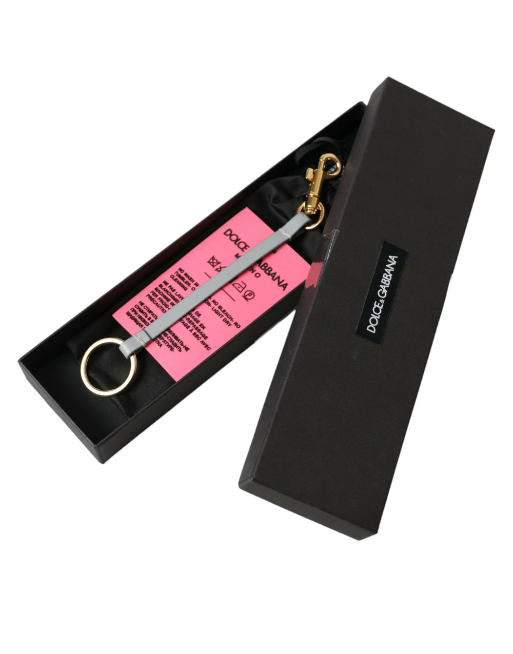 Dolce & Gabbana Pink Silicone DG Logo Gold Brass Keychain - Keychains