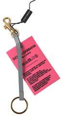 Dolce & Gabbana Pink Silicone DG Logo Gold Brass Keyring Women Keychain - Keychains