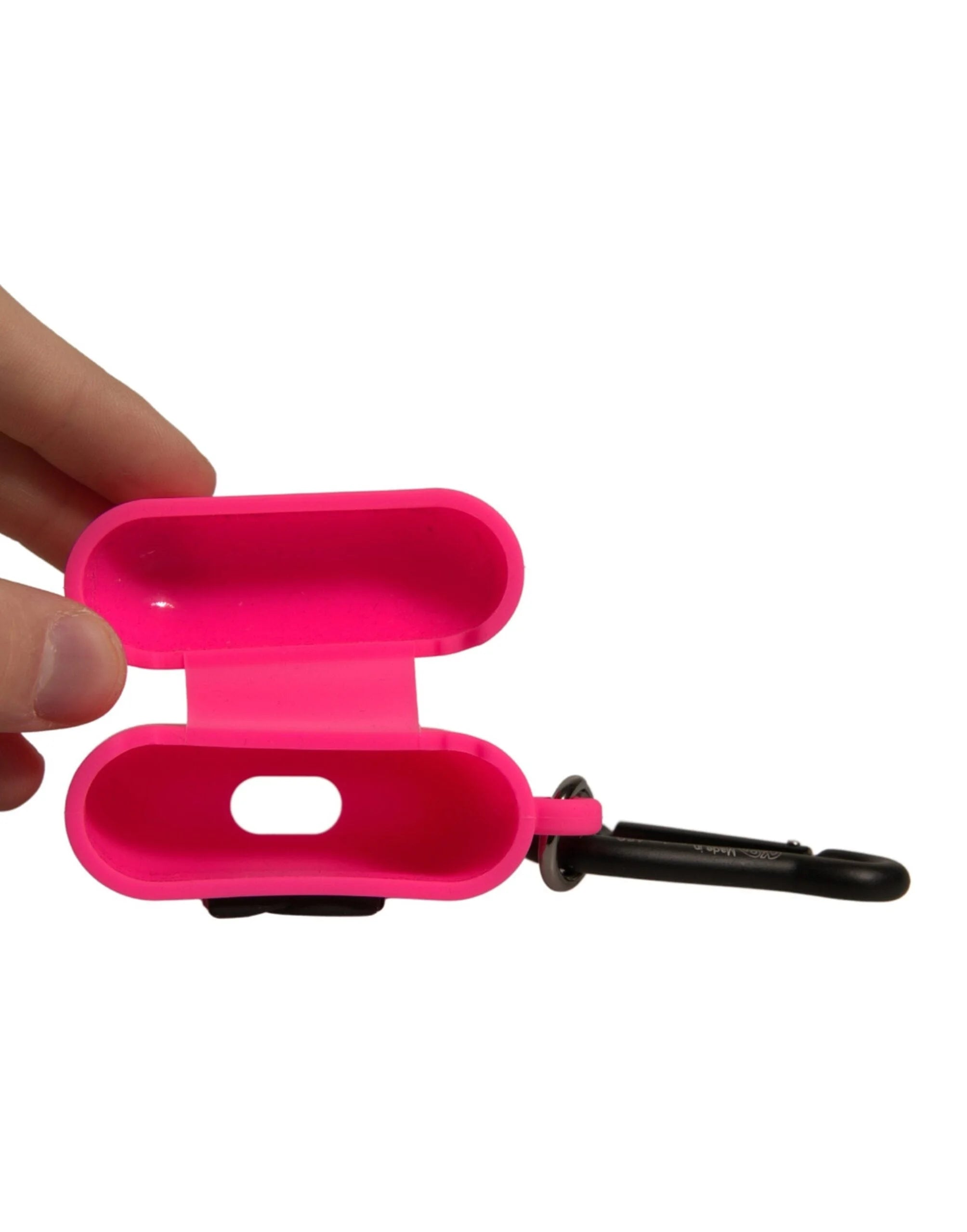 Dolce & Gabbana Pink Silicone Rubber Logo Embossed Airpods Case - Headphone Carrying Cases