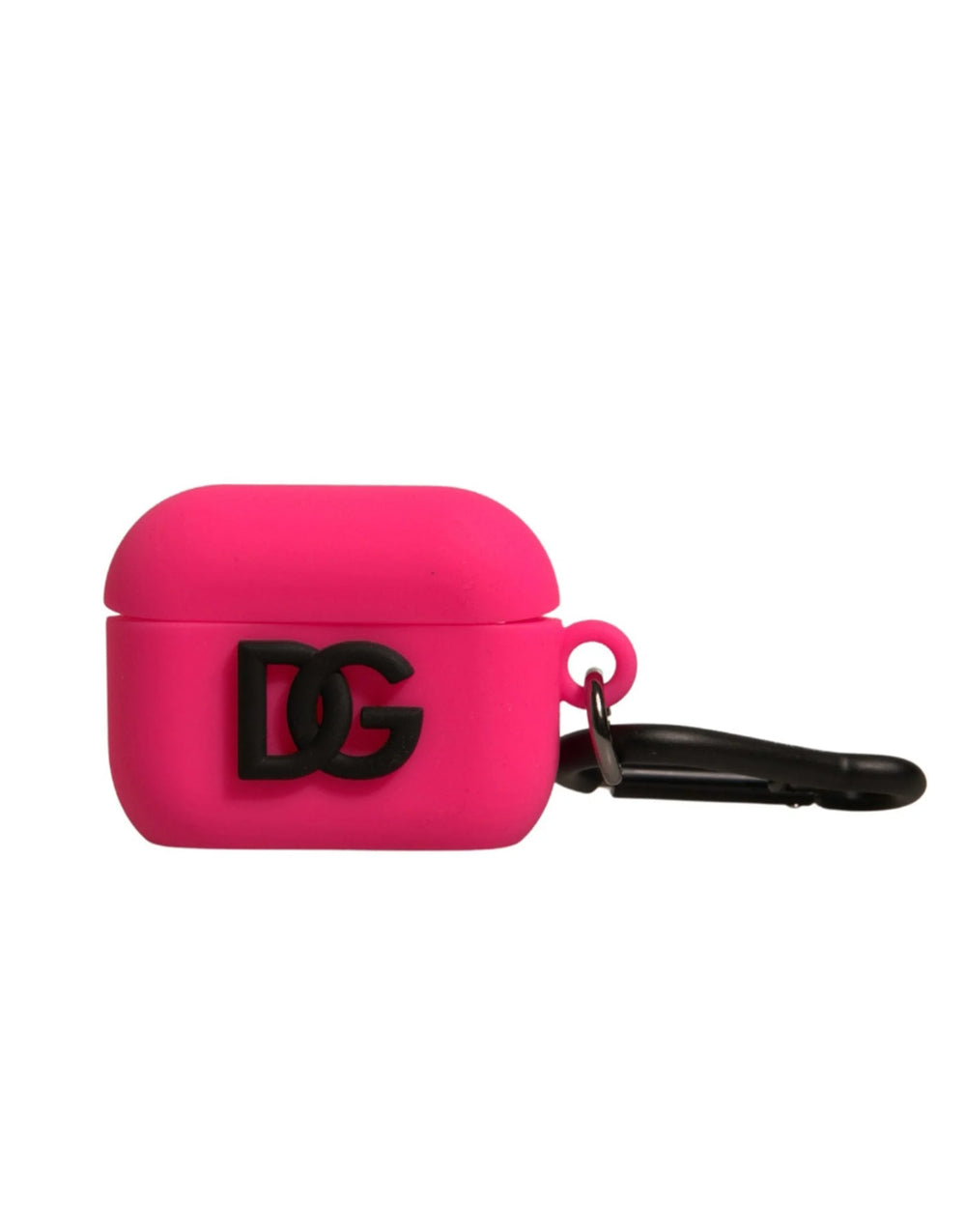 Dolce & Gabbana Pink Silicone Rubber Logo Embossed Airpods Case - Headphone Carrying Cases