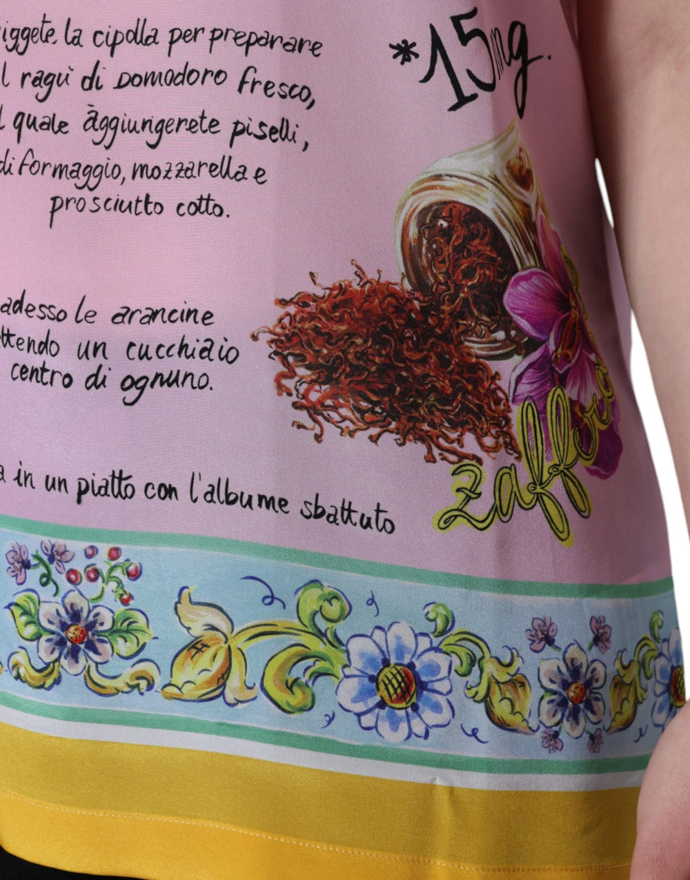 Dolce & Gabbana Pink Silk Araneine Siciliana Print Short Sleeves Top - IT40|S - Blouses