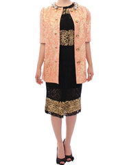 Dolce & Gabbana Pink Silk Brocade Crystal Jacket Coat - IT40|S - Coats & Jackets