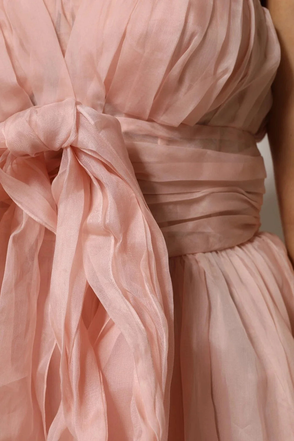 Dolce & Gabbana Pink Silk Chiffon A-line Pleated Midi Dress - IT42|M - Dresses