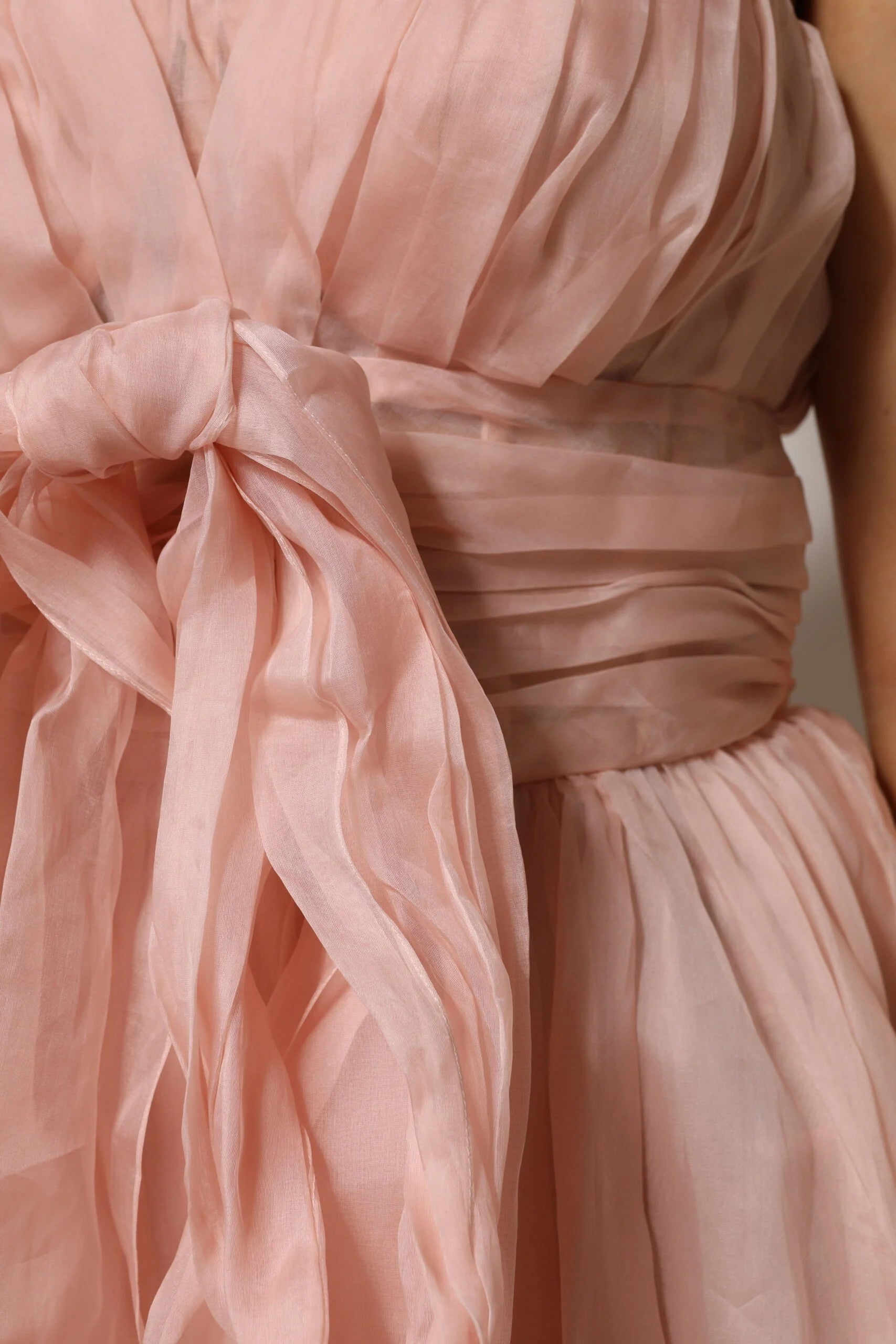 Dolce & Gabbana Pink Silk Chiffon A-line Pleated Midi Dress - IT42|M - Dresses