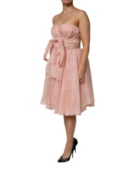 Dolce & Gabbana Pink Silk Chiffon A-line Pleated Midi Dress - IT42|M - Dresses