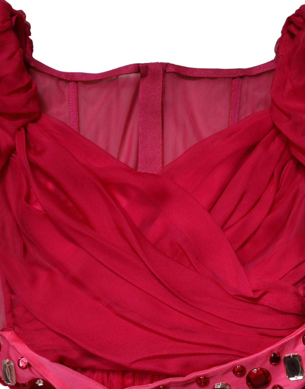 Dolce & Gabbana Pink Silk Embellished A-line Midi Dress - IT40|S - Dresses