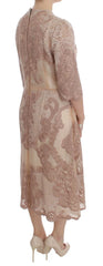 Dolce & Gabbana Pink Silk Lace Ricamo Shift Gown Dress - IT38|XS - Dresses