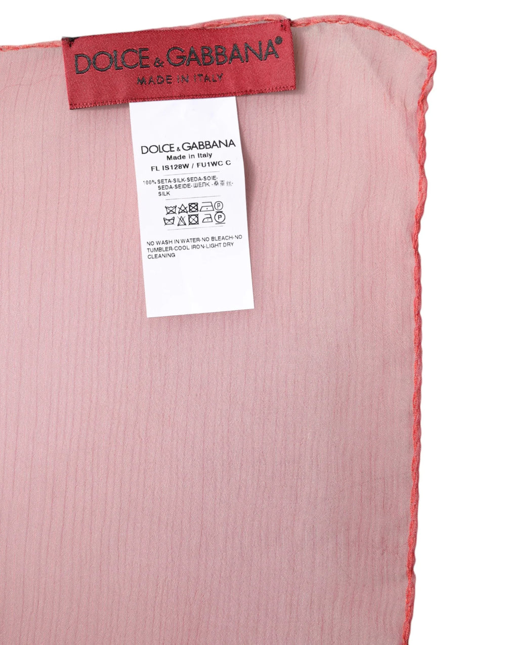 Dolce & Gabbana Pink Silk Rectangle Women Wrap Shawl Scarf - Scarves & Shawls