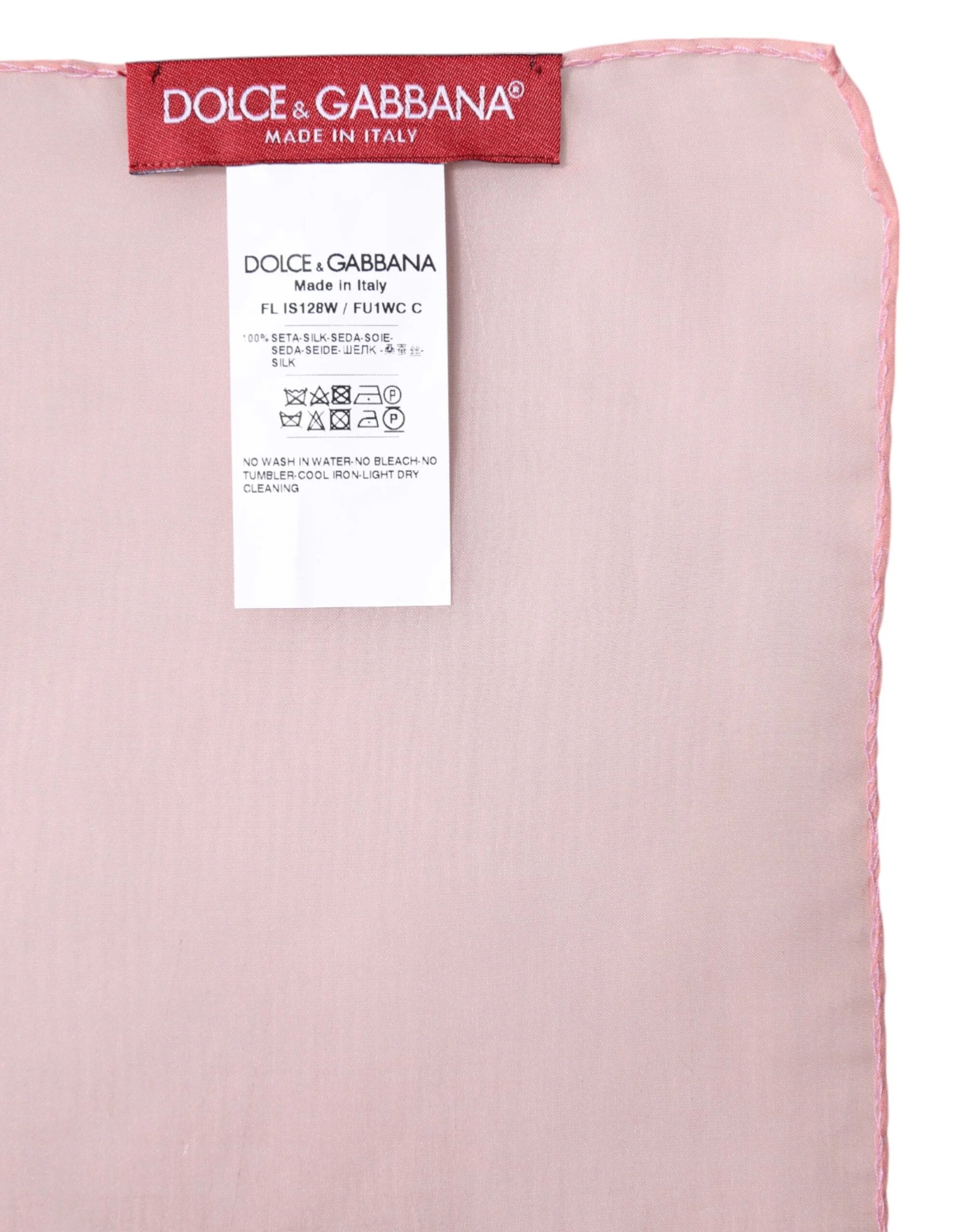 Dolce & Gabbana Pink Silk Rectangle Women Wrap Shawl Scarf - Scarves & Shawls