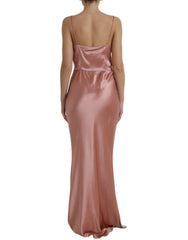 Dolce & Gabbana Pink Silk Spaghetti Straps Long Gown Dress - IT44 | L - Dresses