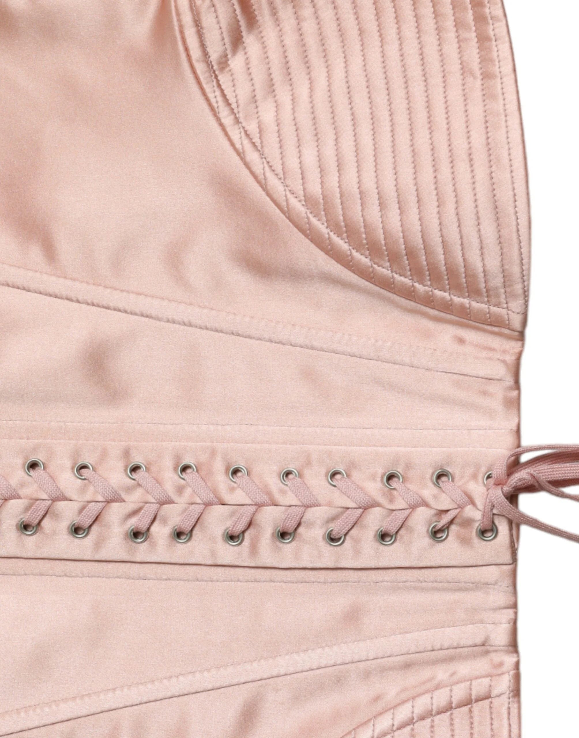 Dolce & Gabbana Pink Silk Stretch Belt Waist Strap Corset Top - IT44 | L - Blouses