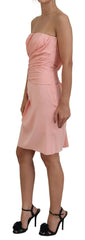 Dolce & Gabbana Pink Silk Stretch Strapless Sheath Dress - Dresses