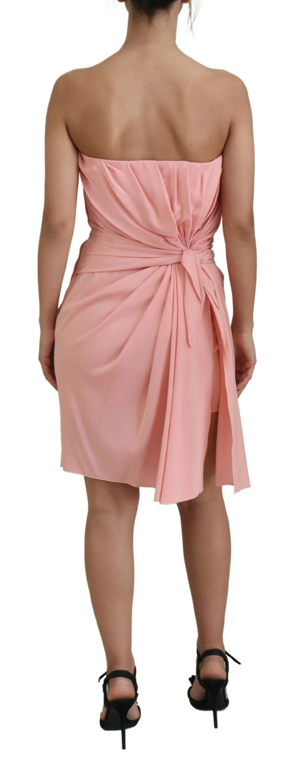Dolce & Gabbana Pink Silk Stretch Strapless Sheath Dress - Dresses