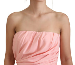 Dolce & Gabbana Pink Silk Stretch Strapless Sheath Dress - Dresses