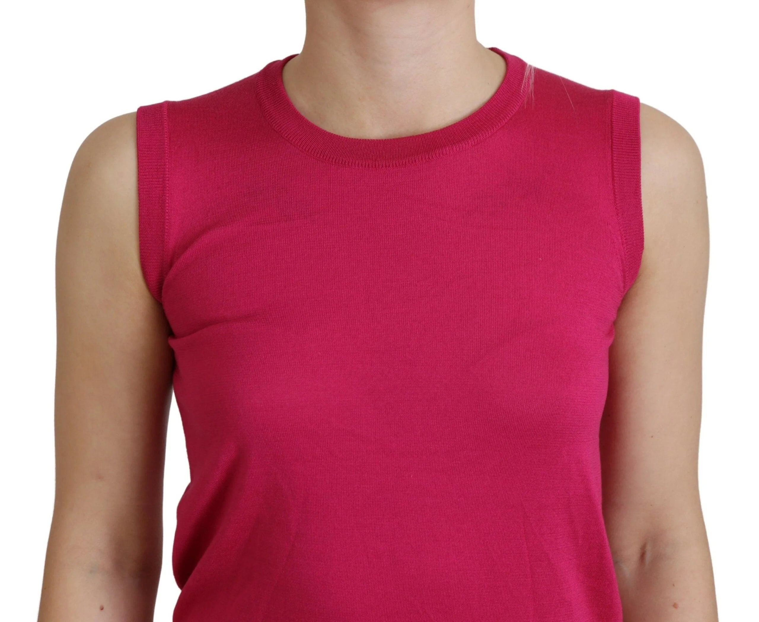 Dolce & Gabbana Pink Silk Vest Pullover Crewneck Tank Top - Tank Tops